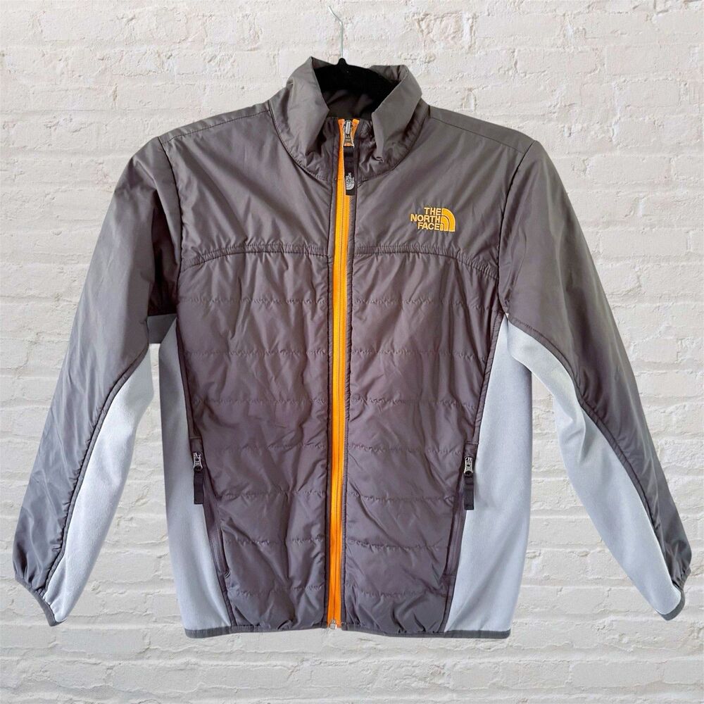 Boys Kids Youth North Face Gray Quilted Lightweight Jacket M Medium 10/12 Coat